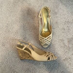 Champs Ranna Cream Wedge Sandals